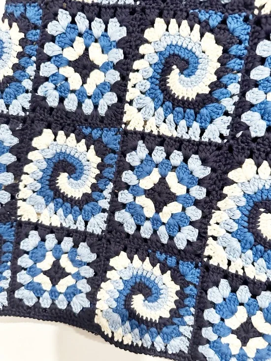 NWT Staud Brazing Cotton Crochet Granny Square Mini Skirt in Acid Cobalt Size XL - Picture 9 of 12